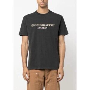 Off-White c/o Virgil Abloh Men's Digit Bacchus Cotton T-Shirt Tee Black Size M